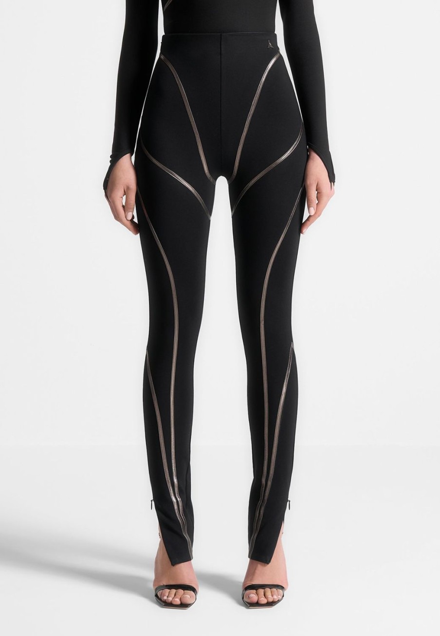 Maniere De Voir Chrome Piped Contour Leggings | Matching Sets