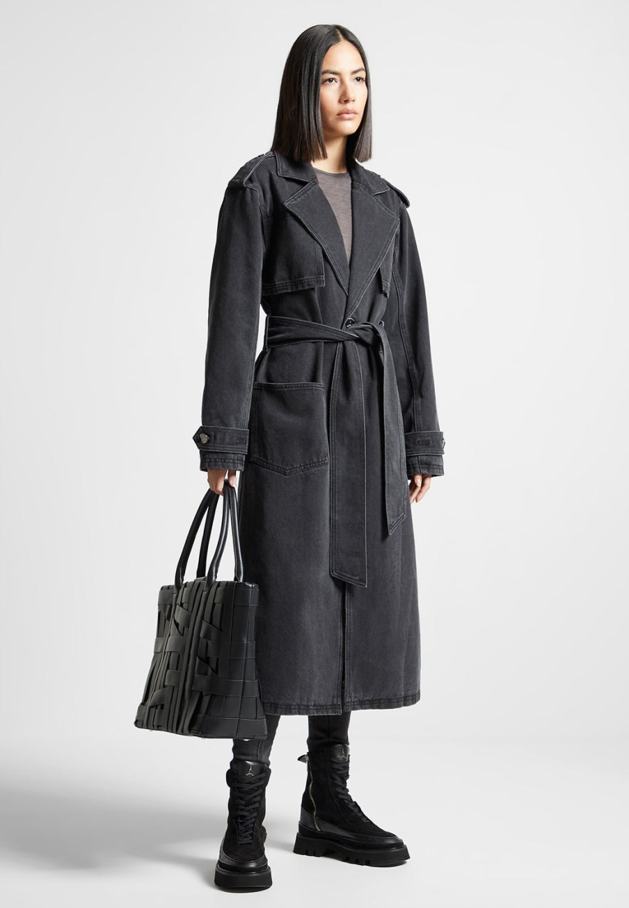 Maniere De Voir Denim Trench Coat | Jackets