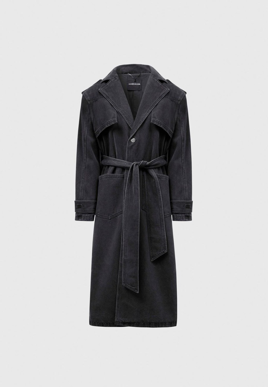 Maniere De Voir Denim Trench Coat | Jackets