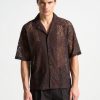 Maniere De Voir Boxy Lace Revere Shirt | Shirts