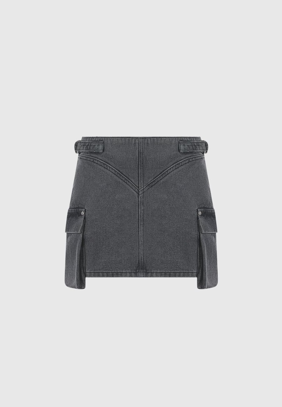 Maniere De Voir Denim Cargo Mini Skirt | Matching Sets