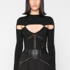 Maniere De Voir Knitted Cut Out Bodysuit | Bodysuits