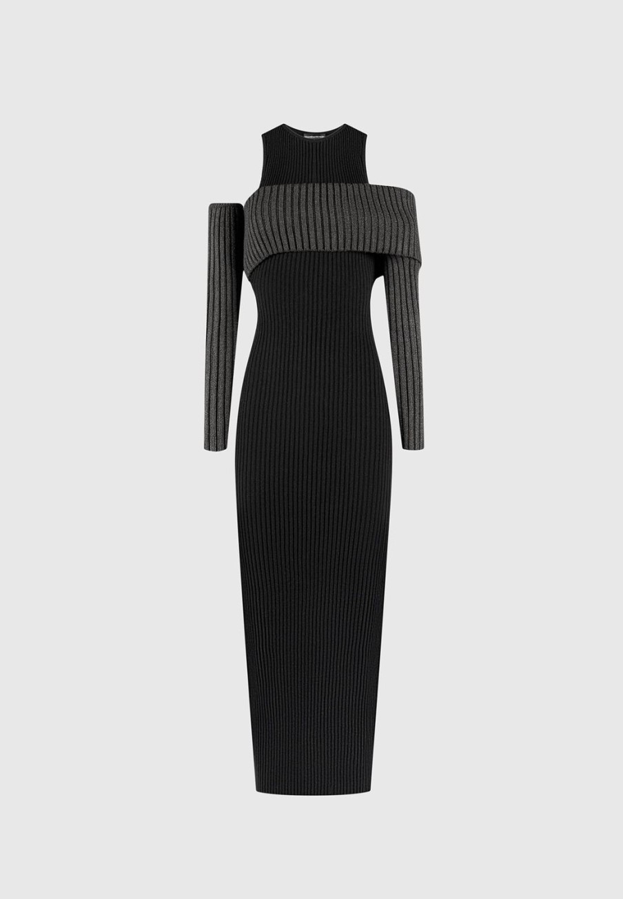 Maniere De Voir Overlay Knitted Midaxi Dress | Dresses