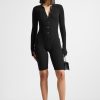 Maniere De Voir Ribbed Knit Long Sleeve Playsuit | Jumpsuits & Playsuits