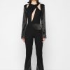 Maniere De Voir Satin And Bandage Flared Jumpsuit | Jumpsuits & Playsuits