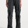 Maniere De Voir Denim Strap Cargo Jeans - Washed Black | Jeans