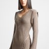 Maniere De Voir Wide Shoulder Knitted Contour Mini Dress | Dresses