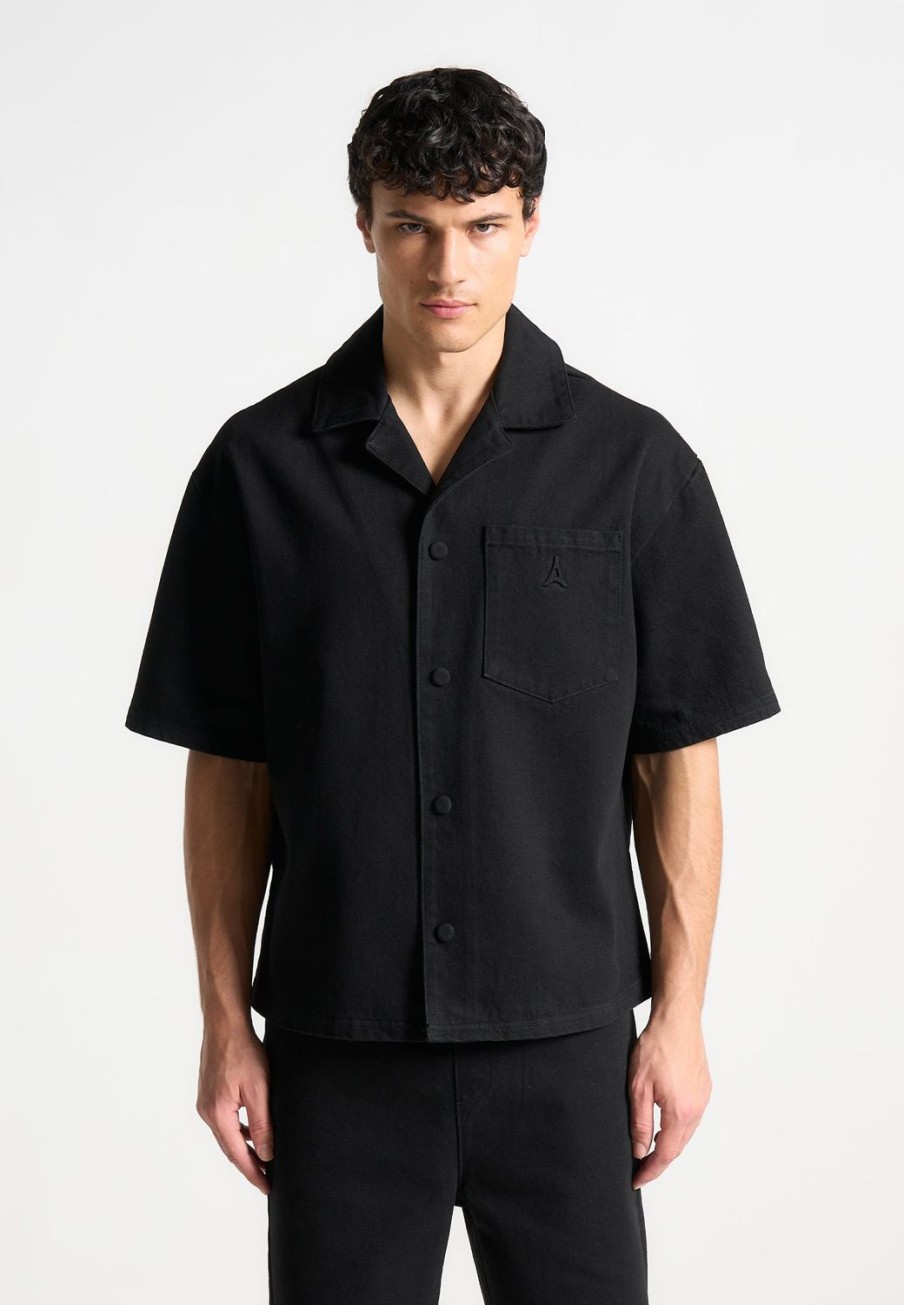 Maniere De Voir Boxy Denim Revere Shirt | Shirts