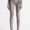 Maniere De Voir Ribbed Sheer Leggings With Tie | Matching Sets