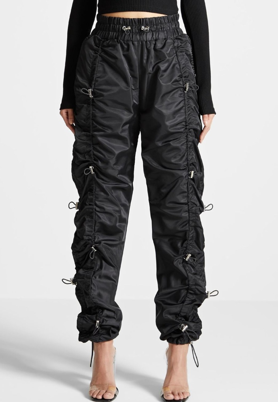 Maniere De Voir Nylon Bungee Ruched Cargo Pants | Cargo Pants & Joggers