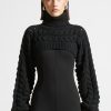 Maniere De Voir Turtleneck Cable Knit Arm Warmers | Knitwear