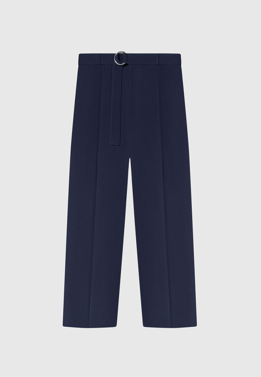 Maniere De Voir Textured Belted Tailored Trousers | Formal Trousers