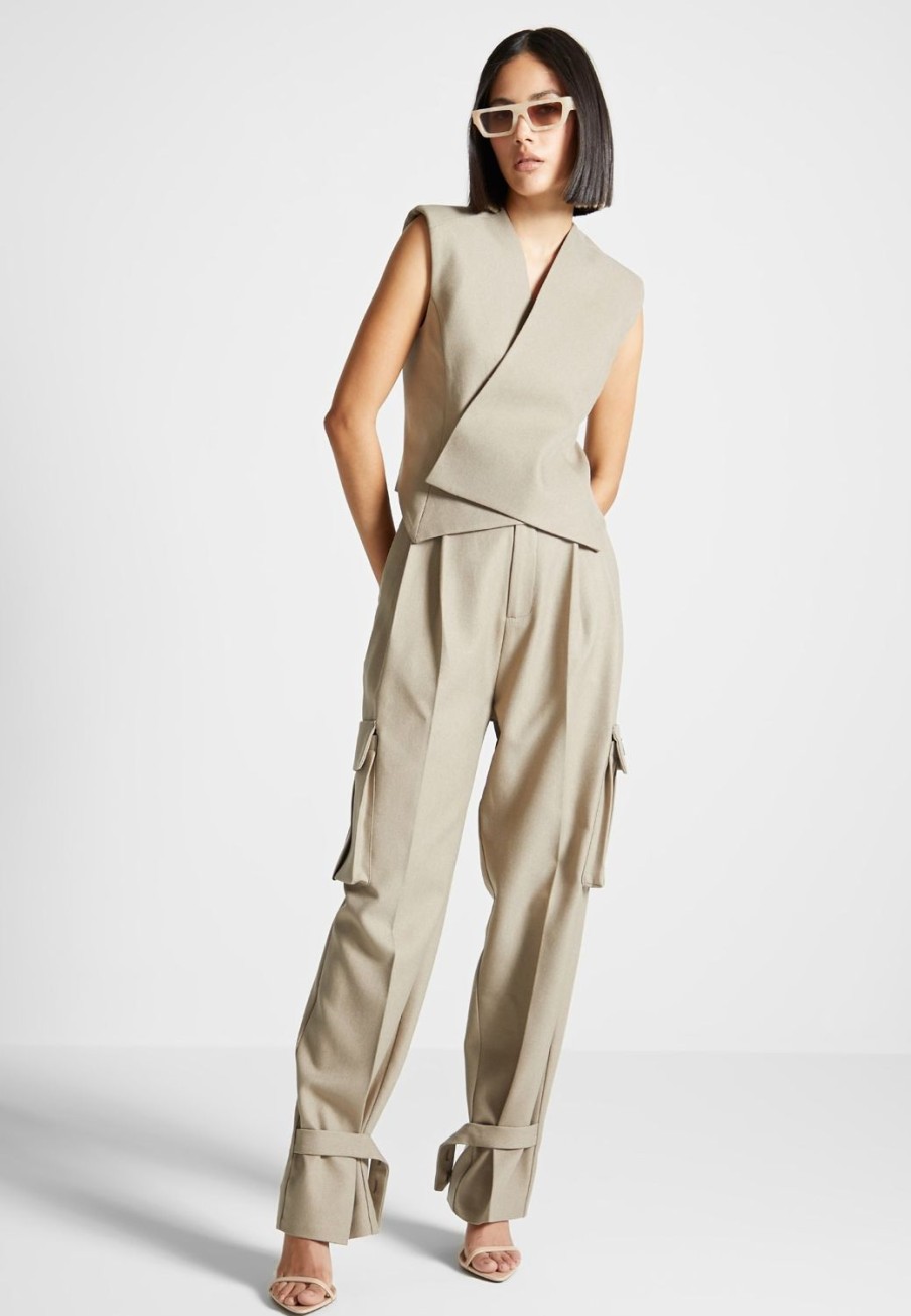 Maniere De Voir Tailored Pleated Cargo Trousers | Matching Sets