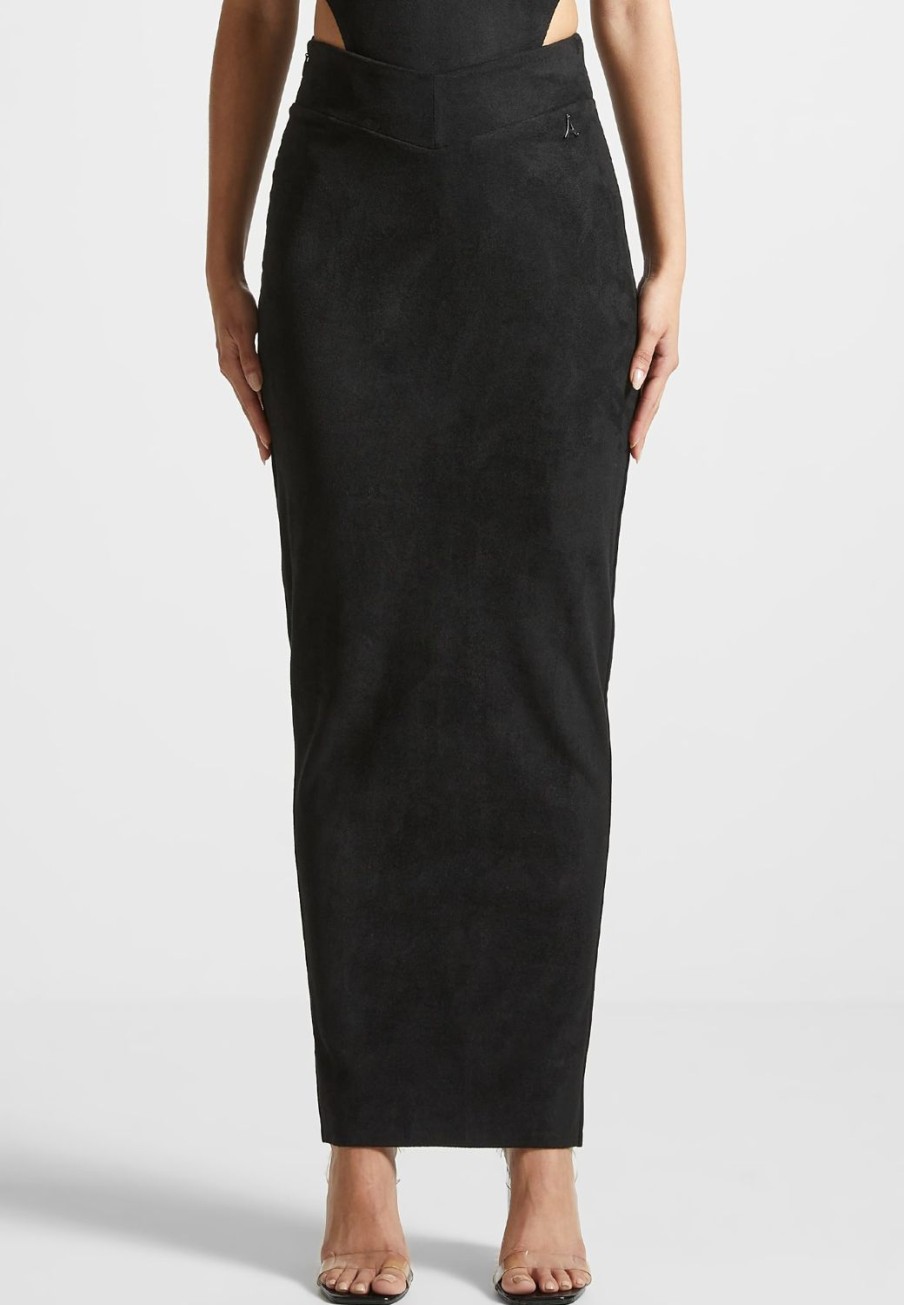 Maniere De Voir Vegan Suede Midaxi Skirt | Skirts