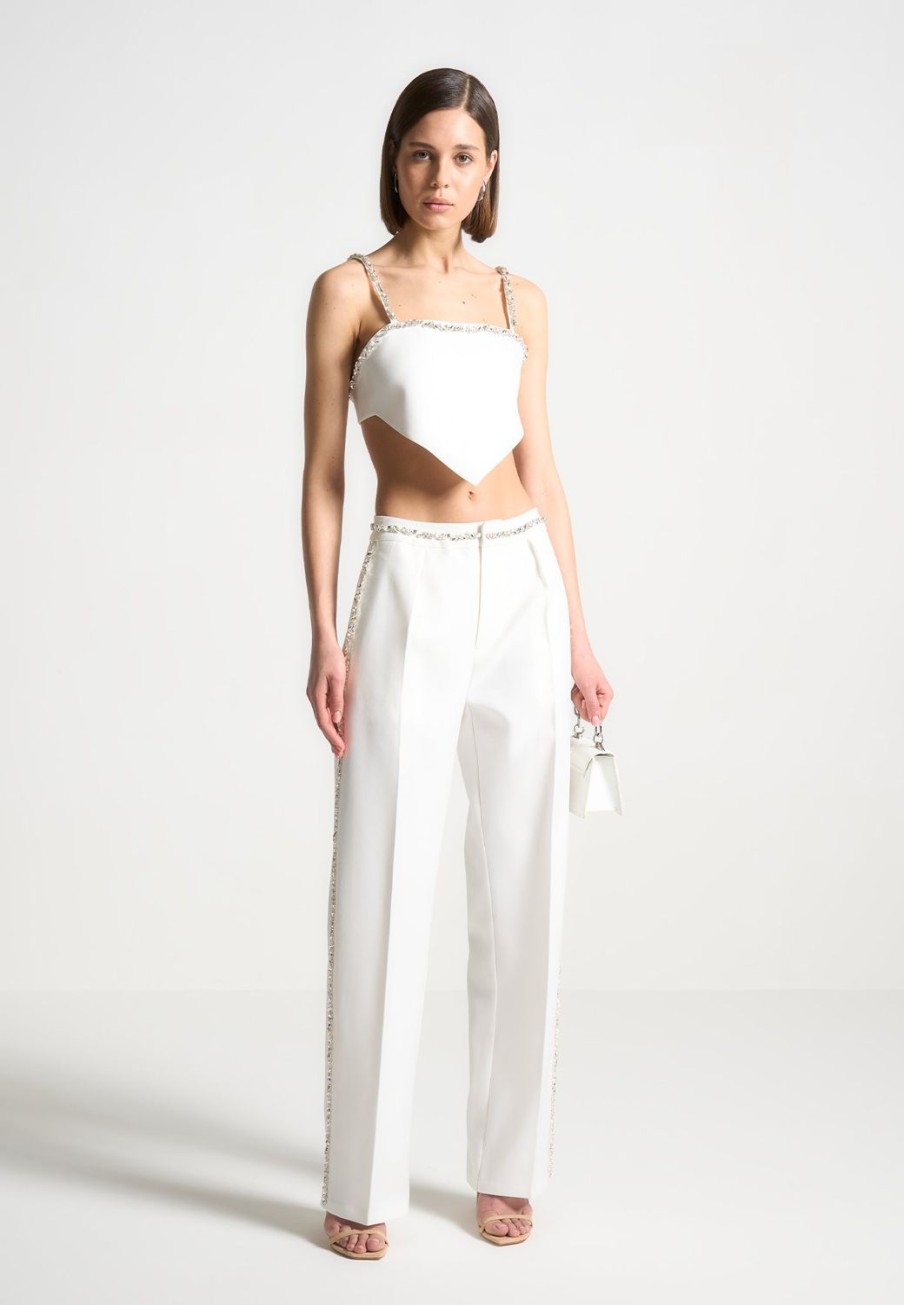 Maniere De Voir Embellished Tailored Trousers | Matching Sets