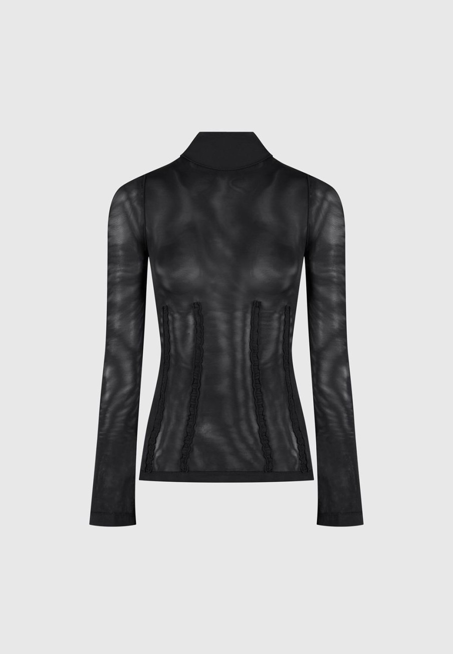 Maniere De Voir Mesh Double Layer Top | Tops & T Shirts