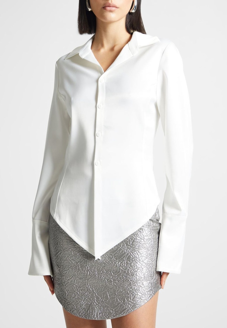 Maniere De Voir Angled Satin Shirt | Shirts