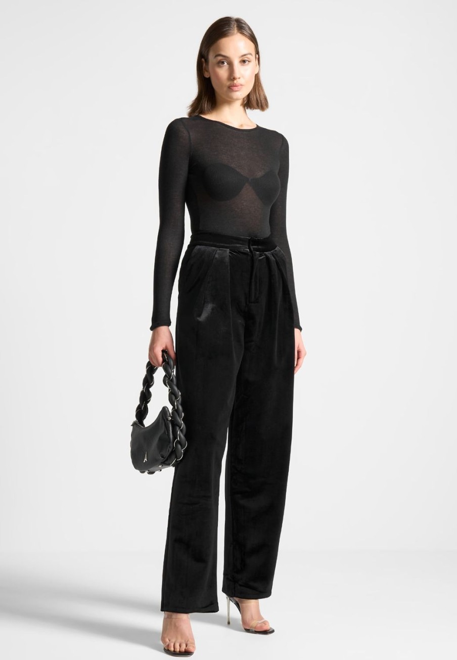 Maniere De Voir Velvet Tailored Pleated Trousers | Trousers