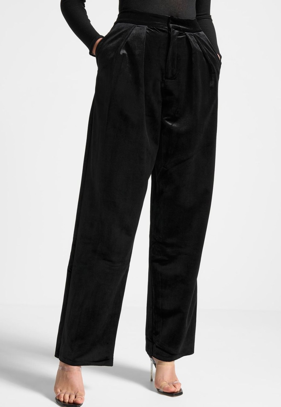 Maniere De Voir Velvet Tailored Pleated Trousers | Trousers