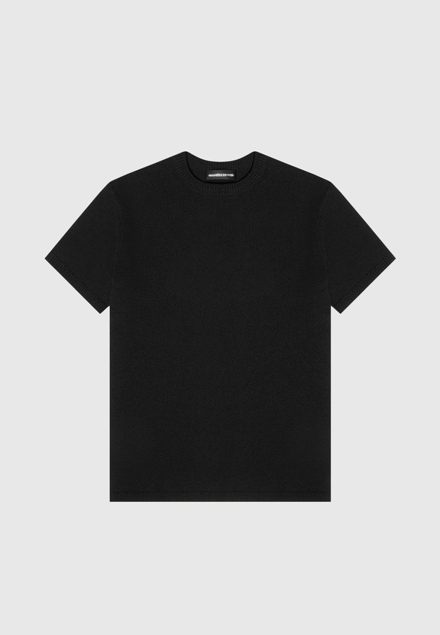 Maniere De Voir Boucle Knit Regular Fit T-Shirt | T-Shirts & Tops