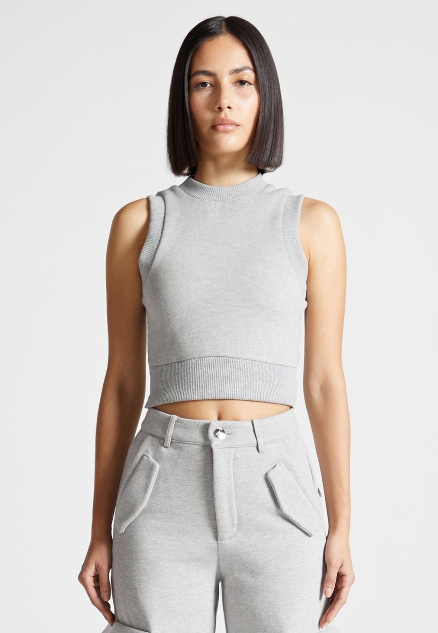 Maniere De Voir Jersey Racer Crop Top | Tracksuits