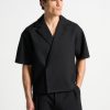 Maniere De Voir Boxy Twill Double Breasted Shirt | Modern Tailoring