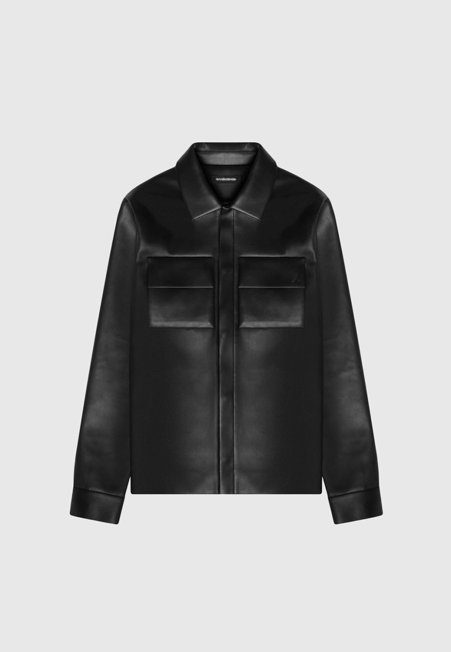 Maniere De Voir Vegan Leather Shirt Jacket | Shirts