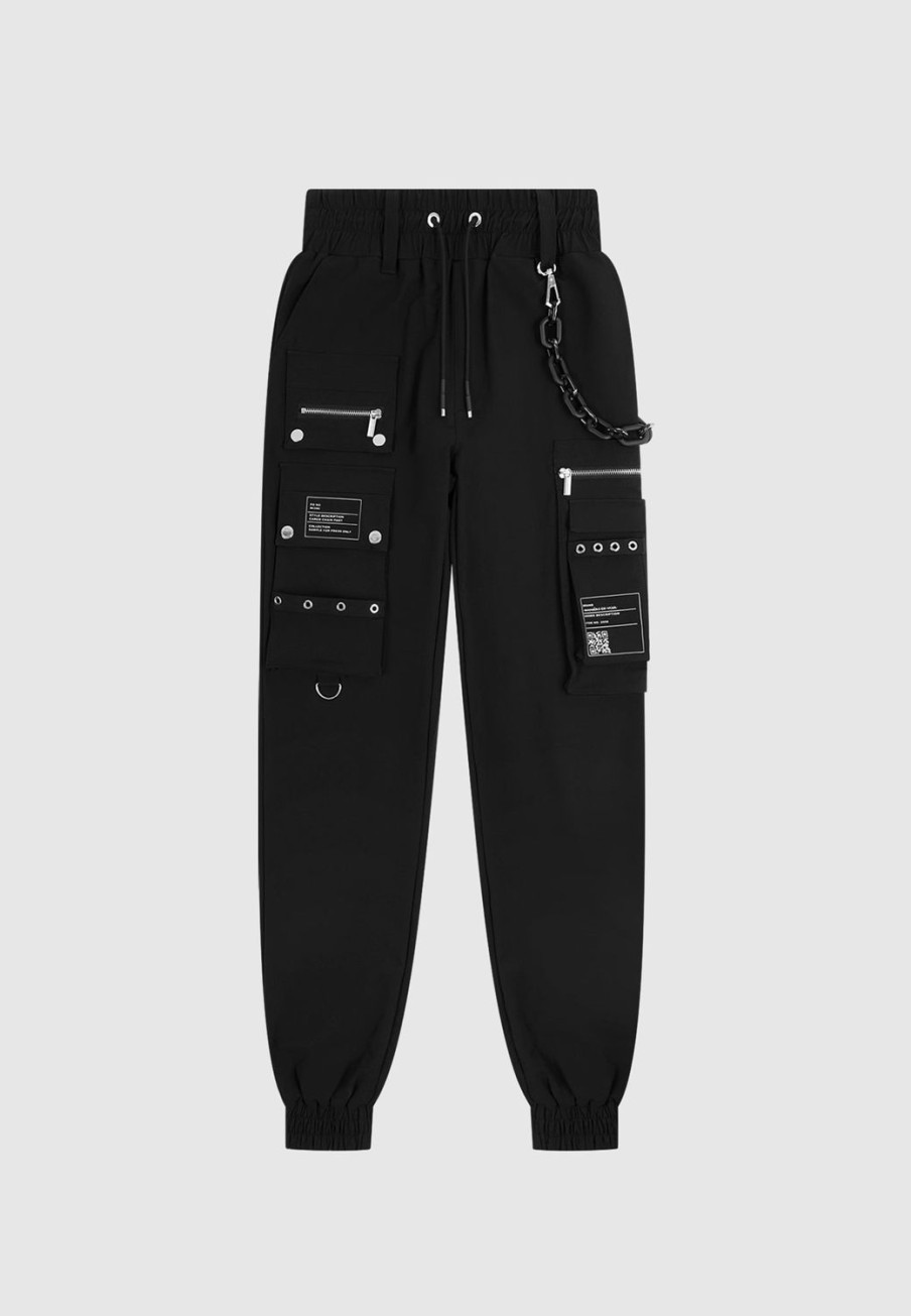 Maniere De Voir Cargo Pants With Marble & Matte Chain | Cargo Pants & Joggers