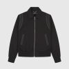 Maniere De Voir Leather Panelled Varsity Jacket | Modern Tailoring