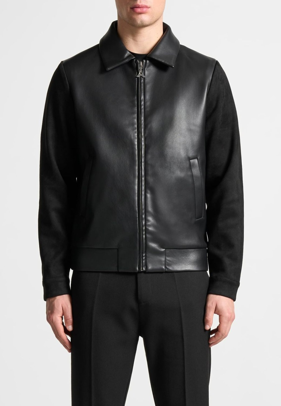 Maniere De Voir Vegan Leather & Suede Jacket | Jackets