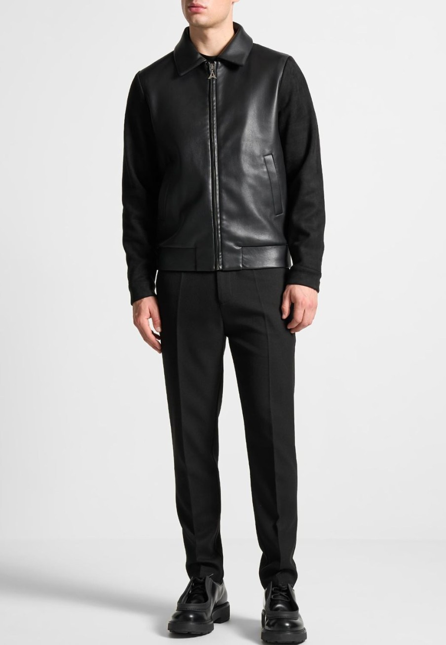 Maniere De Voir Vegan Leather & Suede Jacket | Jackets