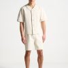 Maniere De Voir Signature Boxy Baseball Shirt - Beige | Short Sets