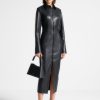 Maniere De Voir Vegan Leather Midaxi Shirt Dress | Dresses