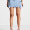 Maniere De Voir Denim Cargo Mini Skirt | Matching Sets