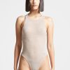 Maniere De Voir Eternelle Sheer Racer Neck Bodysuit | Bodysuits