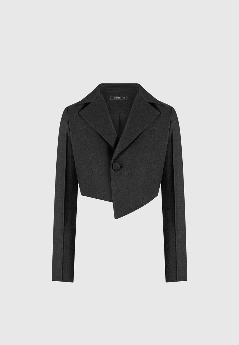 Maniere De Voir Asymmetric Tailored Cropped Blazer | Matching Sets