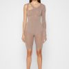 Maniere De Voir Knitted Contour One Sleeve Playsuit | Jumpsuits & Playsuits