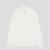 Maniere De Voir Merino Wool Long Sleeve Polo Top With Zip | Polo Tops