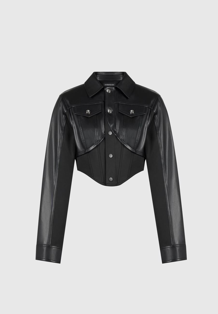 Maniere De Voir Vegan Leather Contour Jacket | Jackets