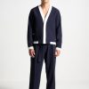 Maniere De Voir Textured Contrast Cardigan | Modern Tailoring