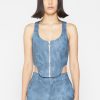 Maniere De Voir Vintage Marble Leather Corset Top - Washed | Matching Sets