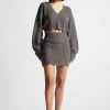 Maniere De Voir Distressed Knit Mini Skirt | Knitwear