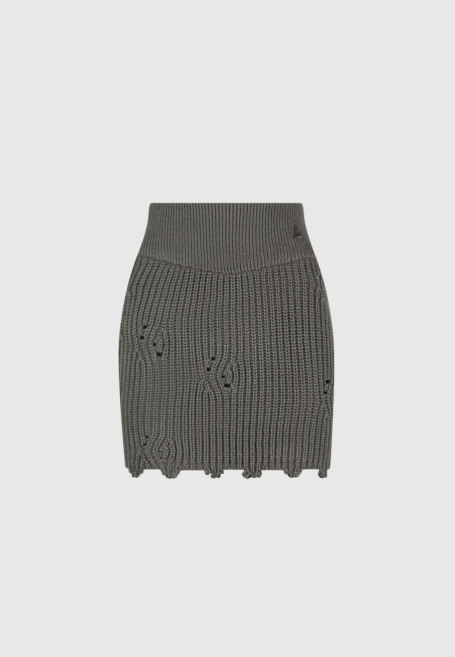 Maniere De Voir Distressed Knit Mini Skirt | Knitwear