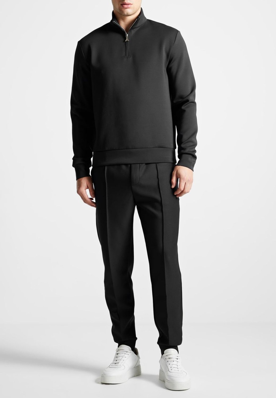 Maniere De Voir Eternel Neoprene High Neck Zip Jumper | Casual Co-Ords