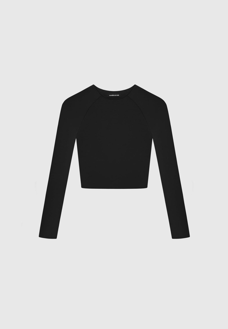 Maniere De Voir Eternelle Long Sleeve Crop Top | Tops & T Shirts