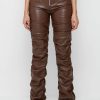 Maniere De Voir Tacked Vegan Leather Flared Trousers | Trousers