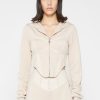 Maniere De Voir Corset Hoodie With Vegan Leather | Tracksuits