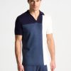 Maniere De Voir Colour Block Knit Revere Polo Top | Polo Tops