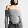 Maniere De Voir Zip Detail Knit Bandeau Top | Knitwear