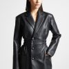 Maniere De Voir Double Breasted Vegan Leather Blazer Dress | Dresses